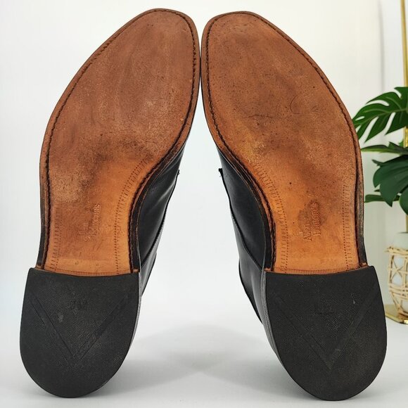Allen Edmonds Men\'s Apollo Gray Leather Apron Toe Lace-Up Oxford Shoes Size 14